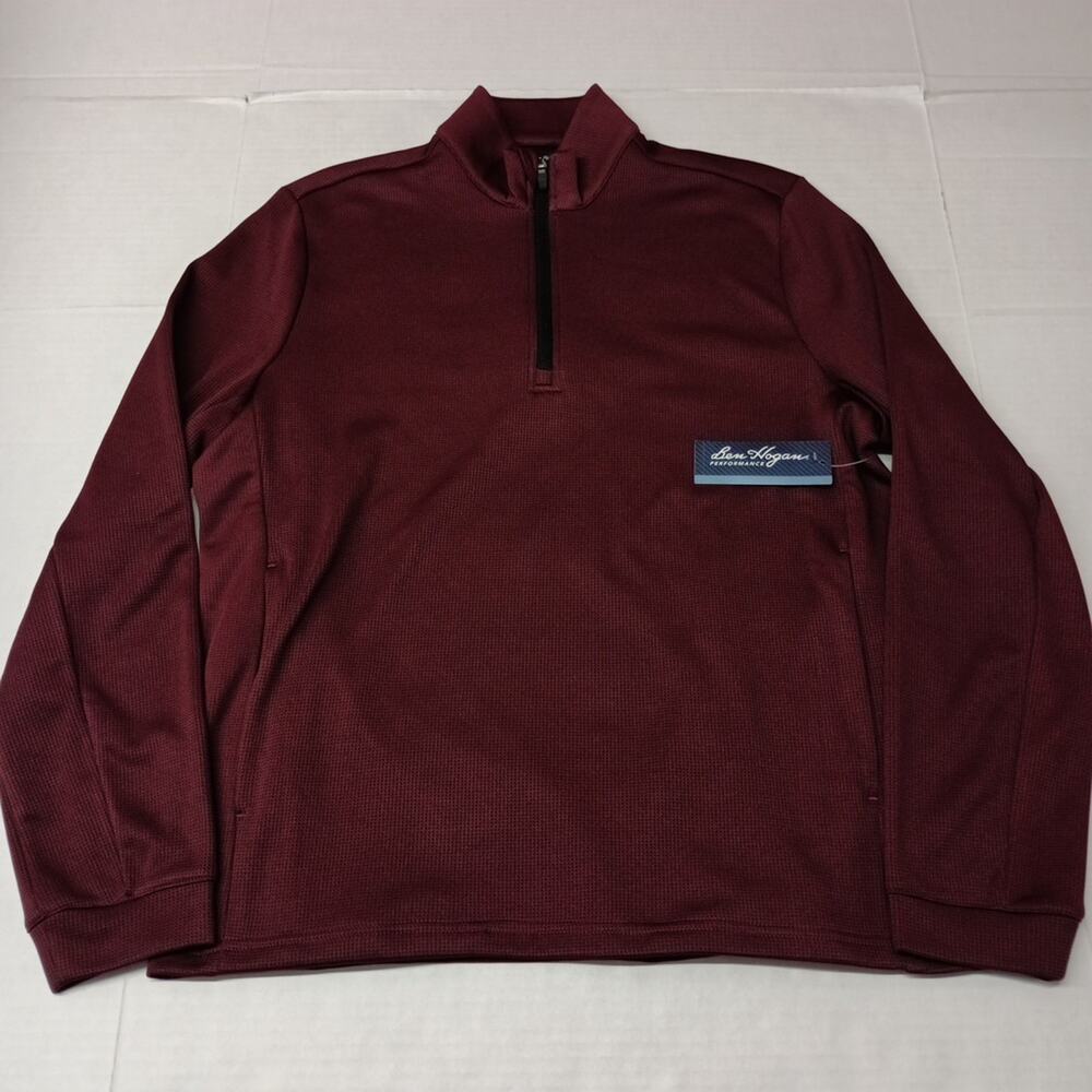 Ben Hogan Men's S 34/36 Burgundy 1/4 Zip Golf Sweater